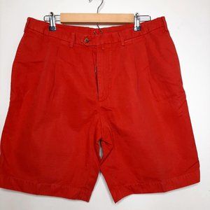 LoroPiana red lino/cotton mens shorts